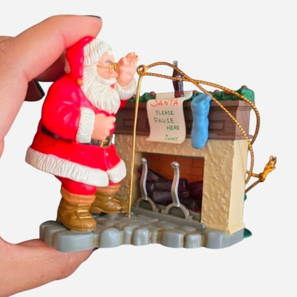 Vintage Coca Cola Christmas Santa Claus Christmas Tree Ornament in box